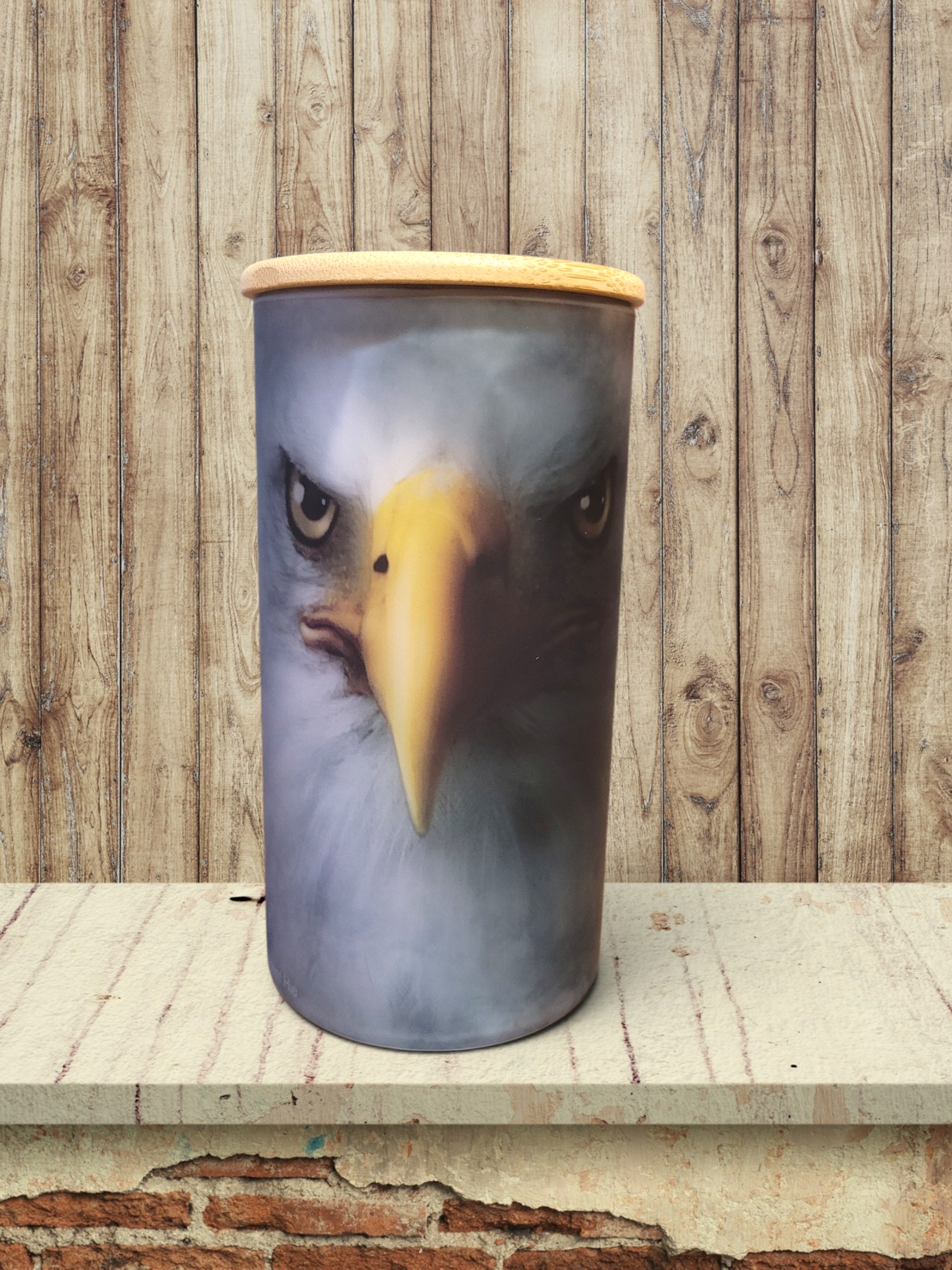 Big Face Bald Eagle - Storage Jar 25Oz