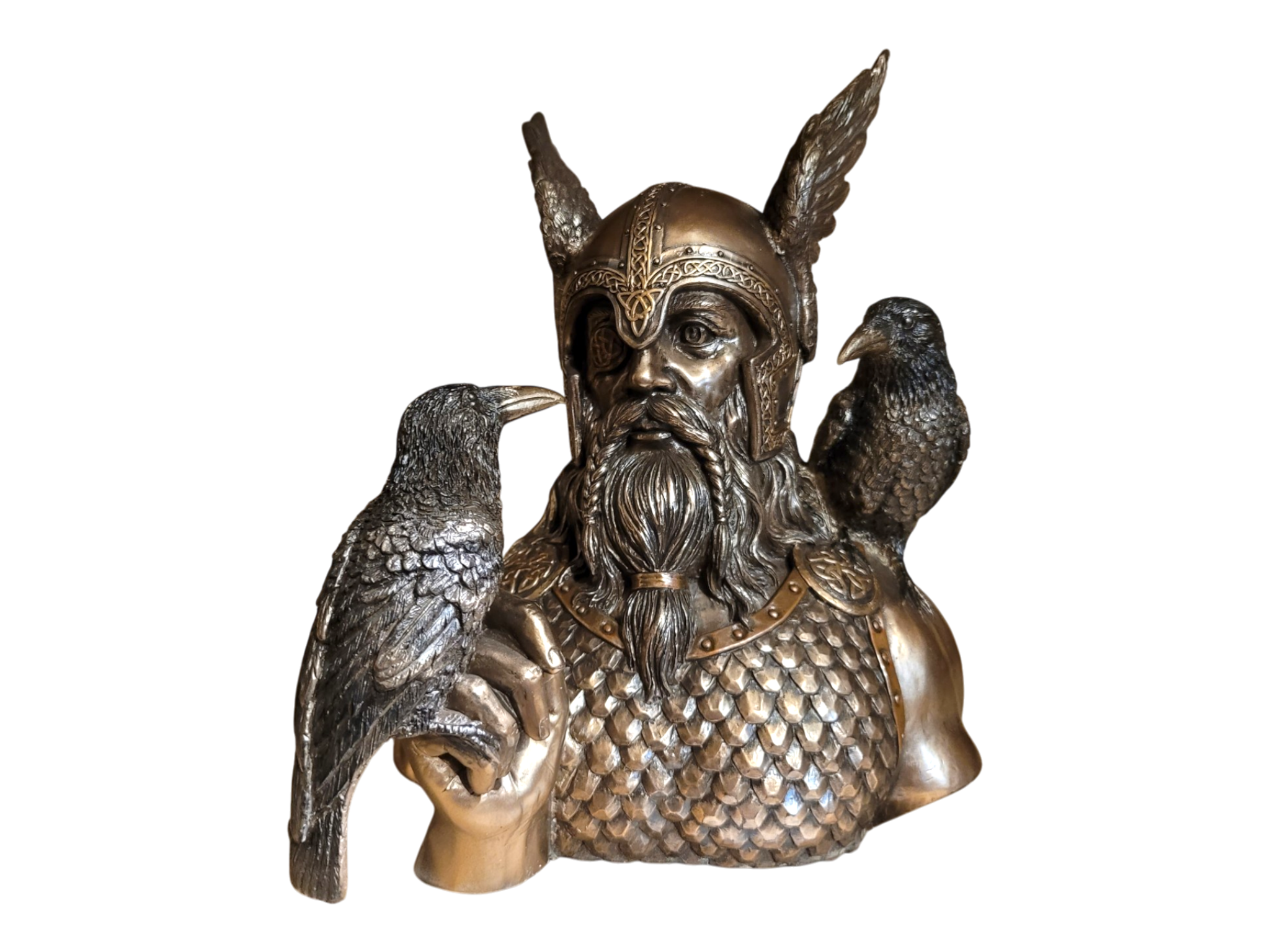 Bust Of Odin With His Ravens
