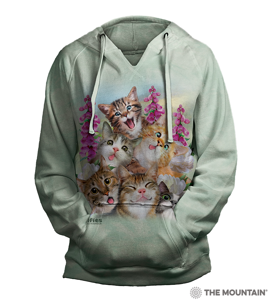 Kittens Selfie V-Neck Hoodie