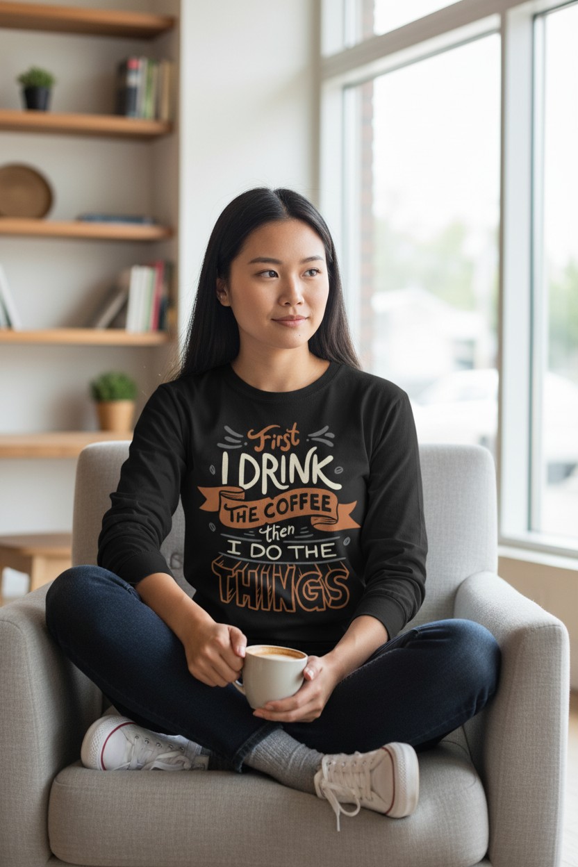 First I Drink The Coffee Longsleeve