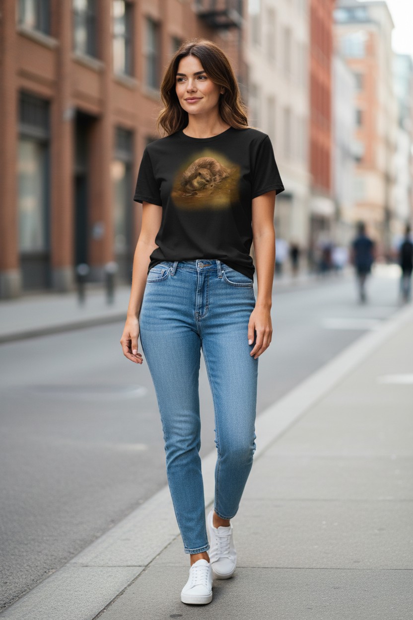 Otter Curosity Ladies T-shirt