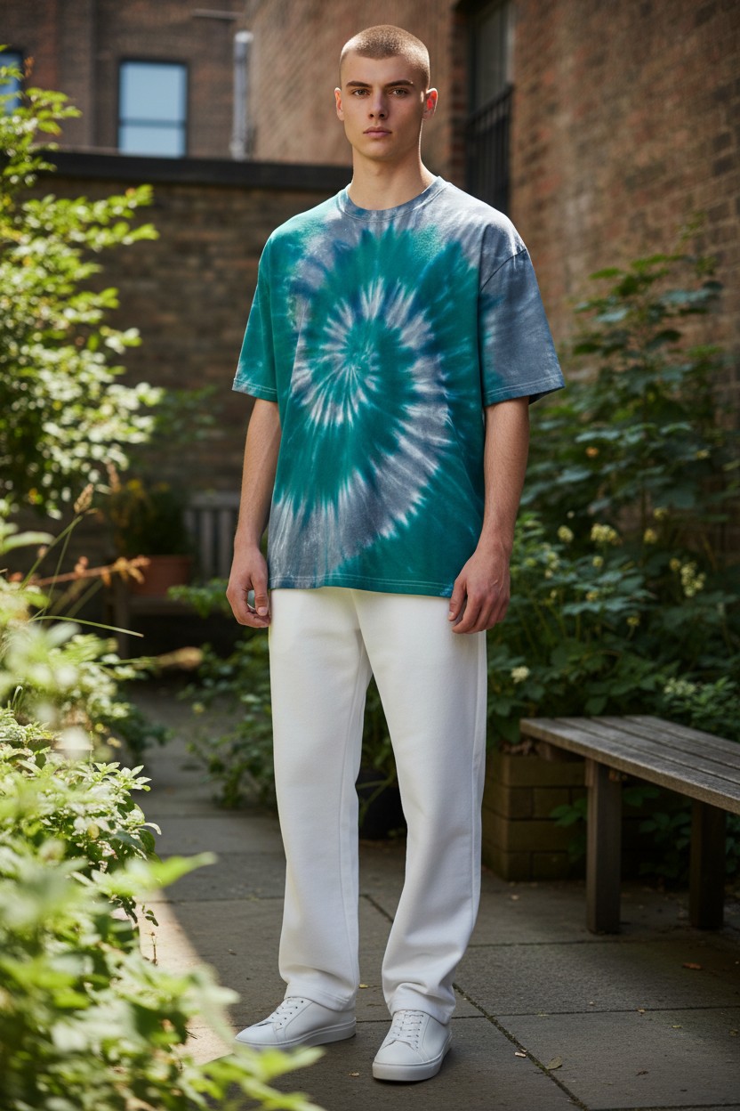Swirl Teal Silver
