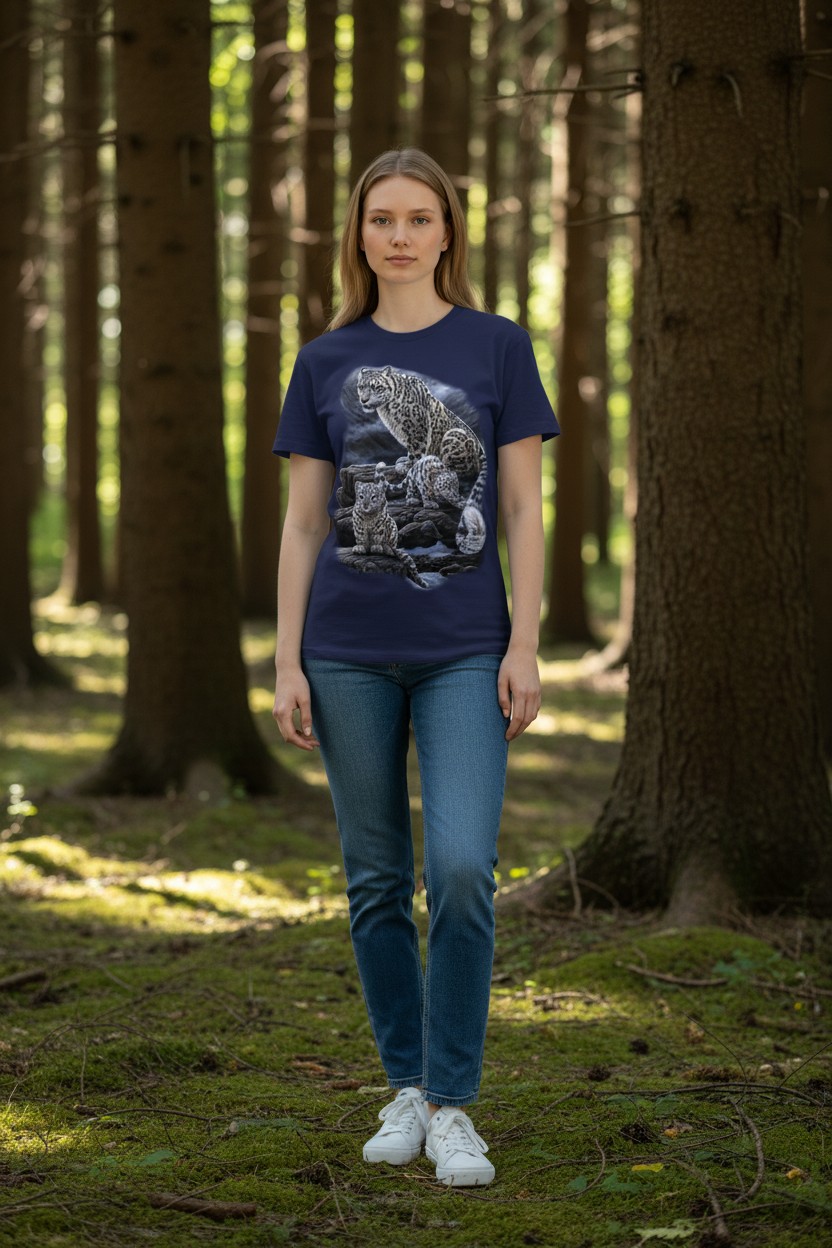 Snow Leopards Family Ladies T-shirt