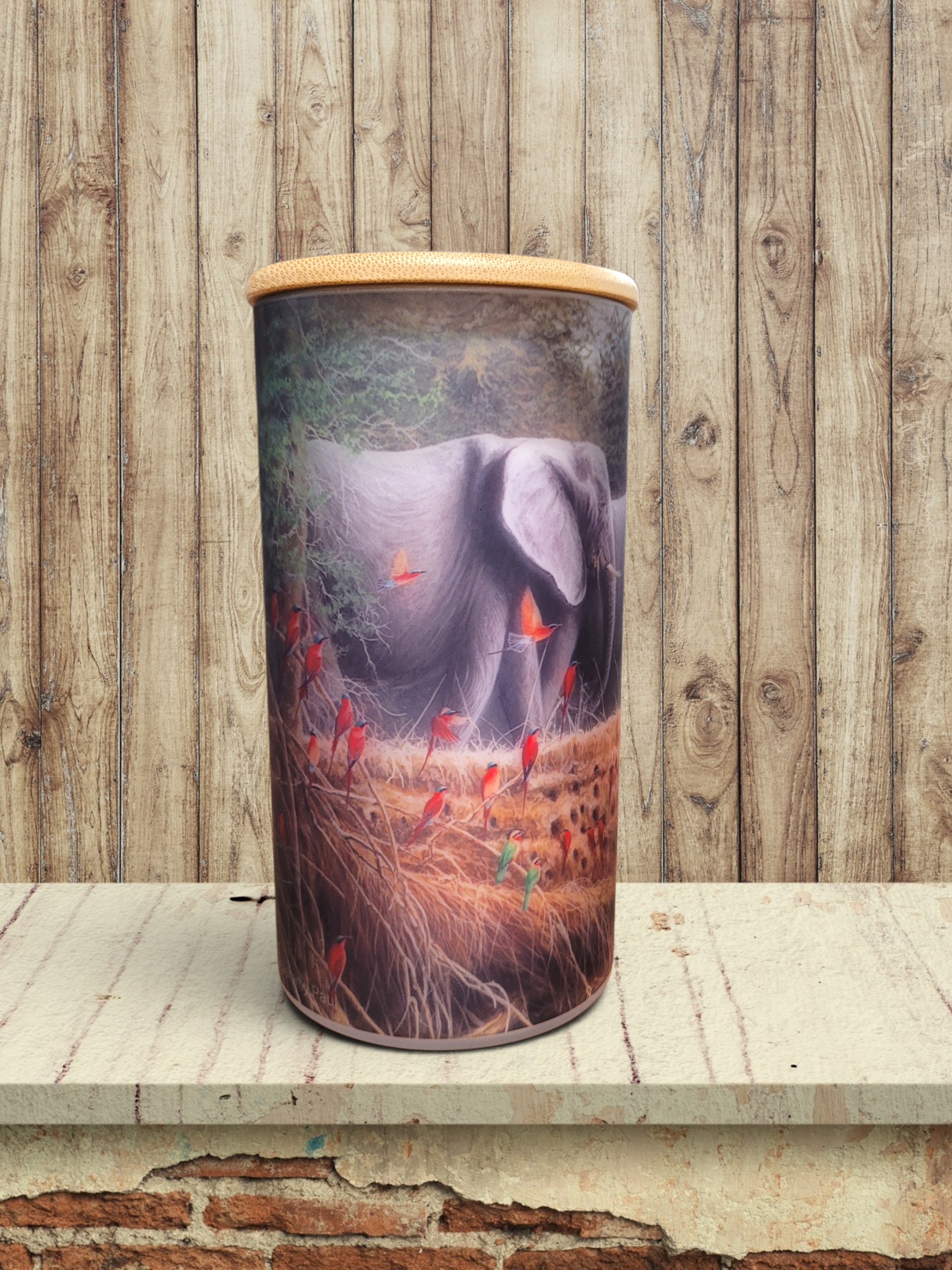 Crossing Elephants - Storage Jar 25Oz