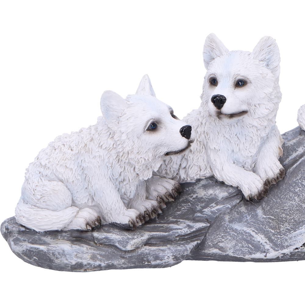 Winter Litter - 5 wolves on a rock 25cm