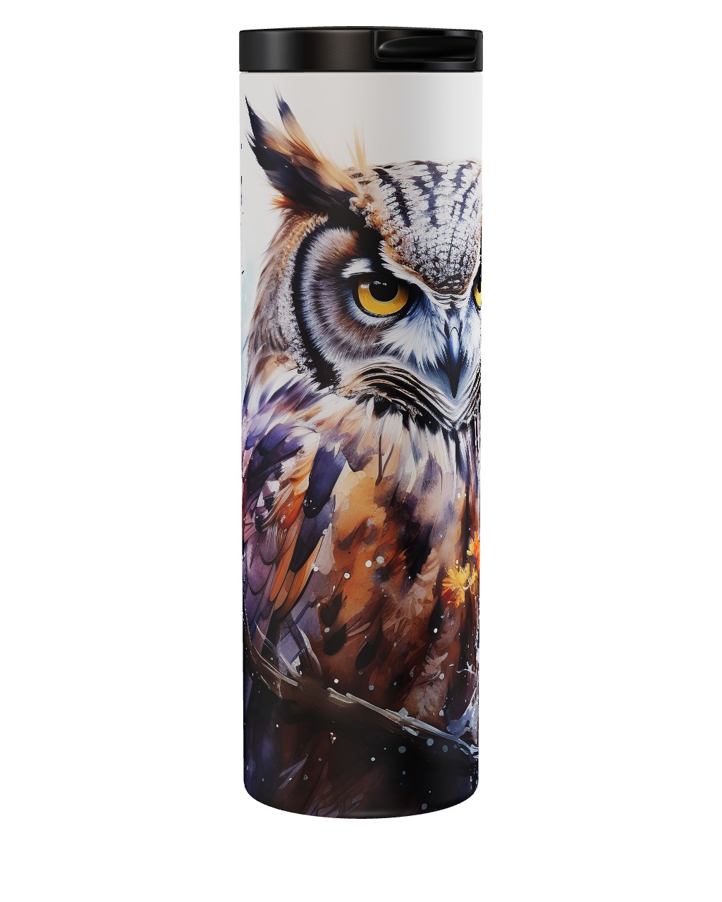 Watercolor Great Horned Owl Tumbler Watercolor Great Horned Owl Tumbler