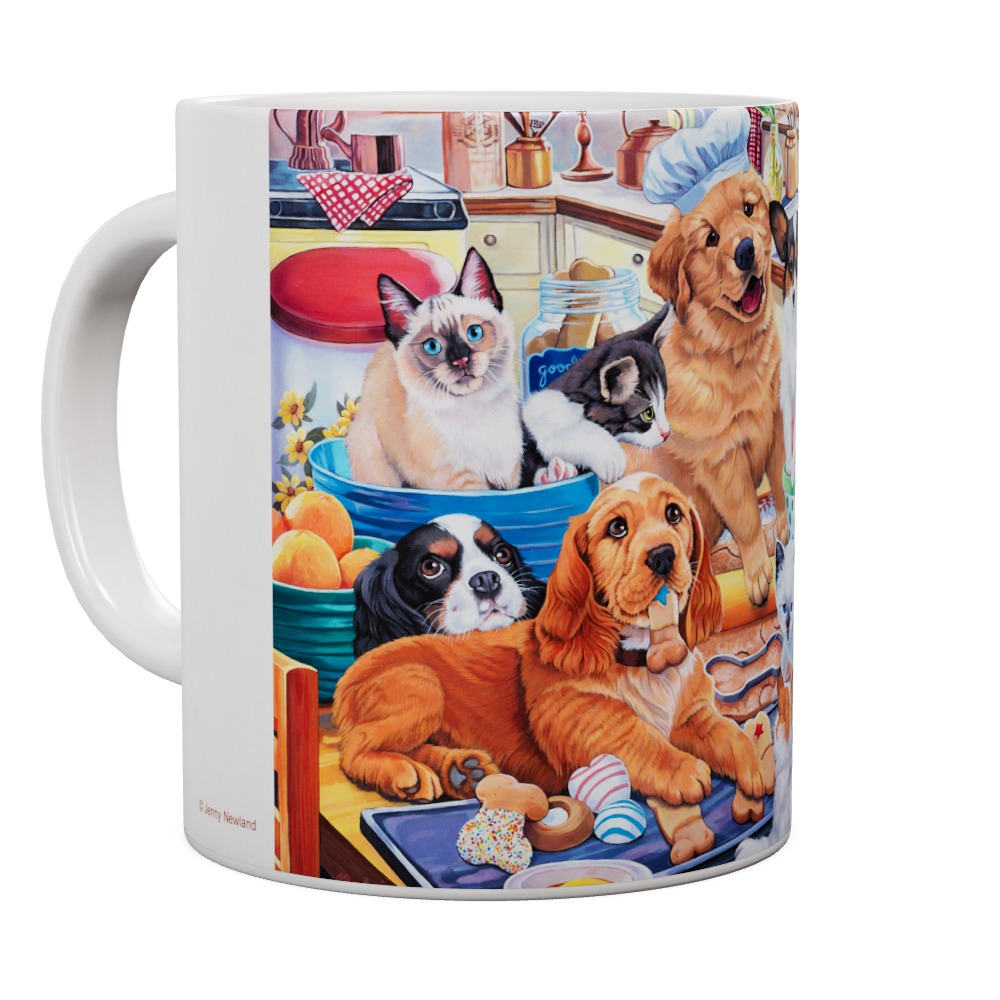 Puppies And Kittens In The Kitchen Mug