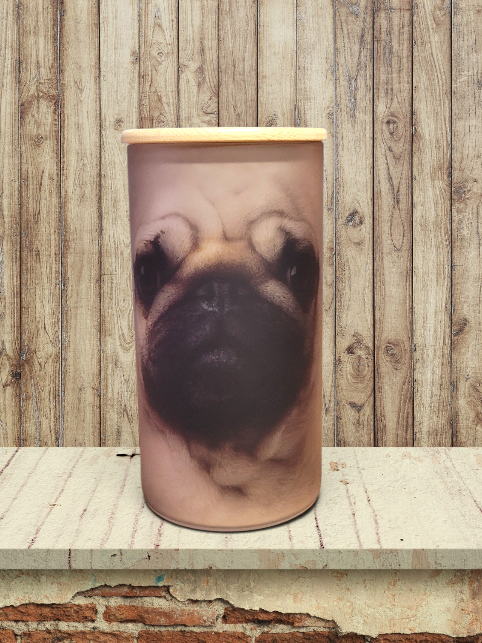 Big Face Pug - Storage Jar 25Oz