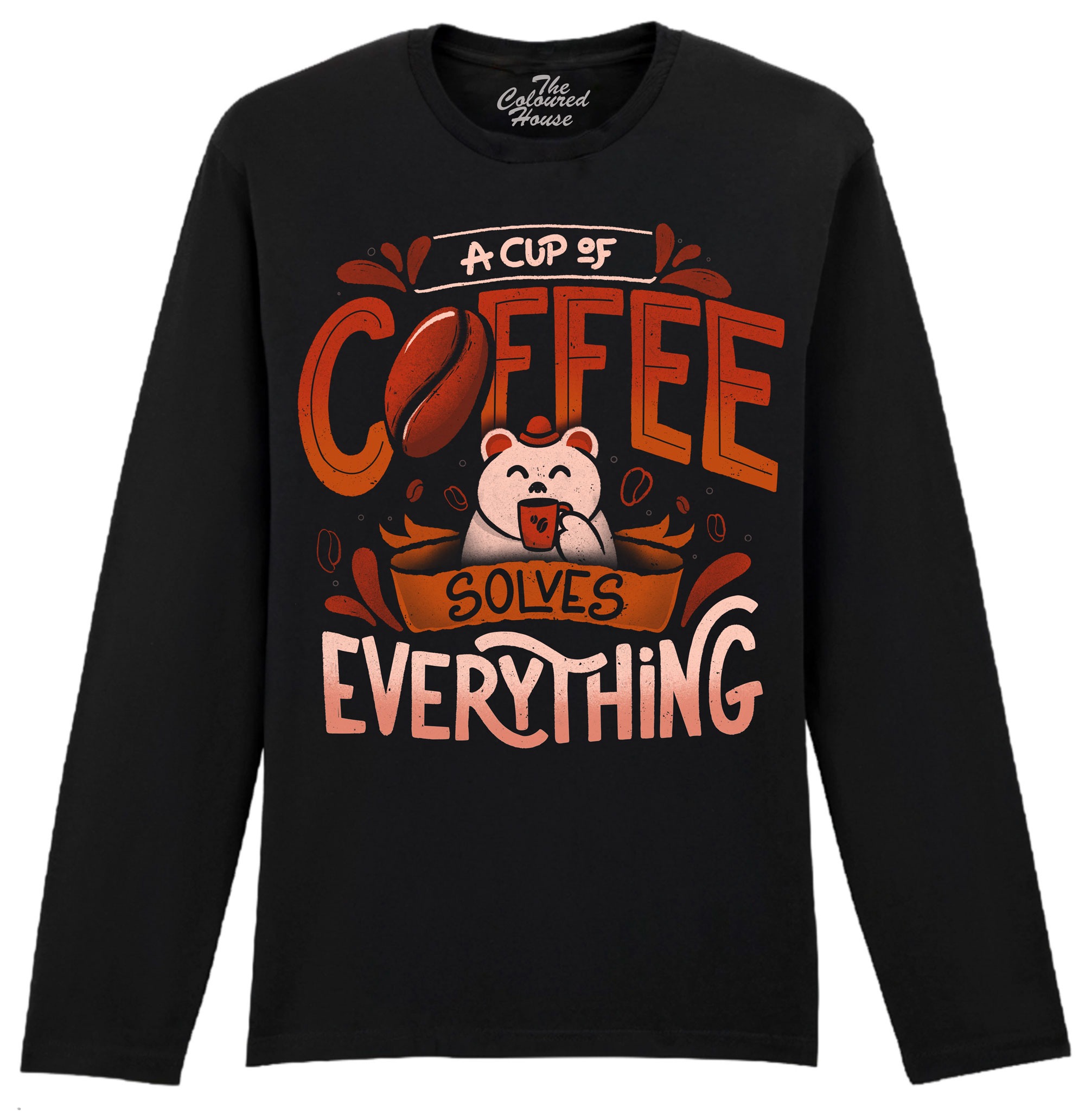 A Cup Of Coffee Solves Everything Longsleeve