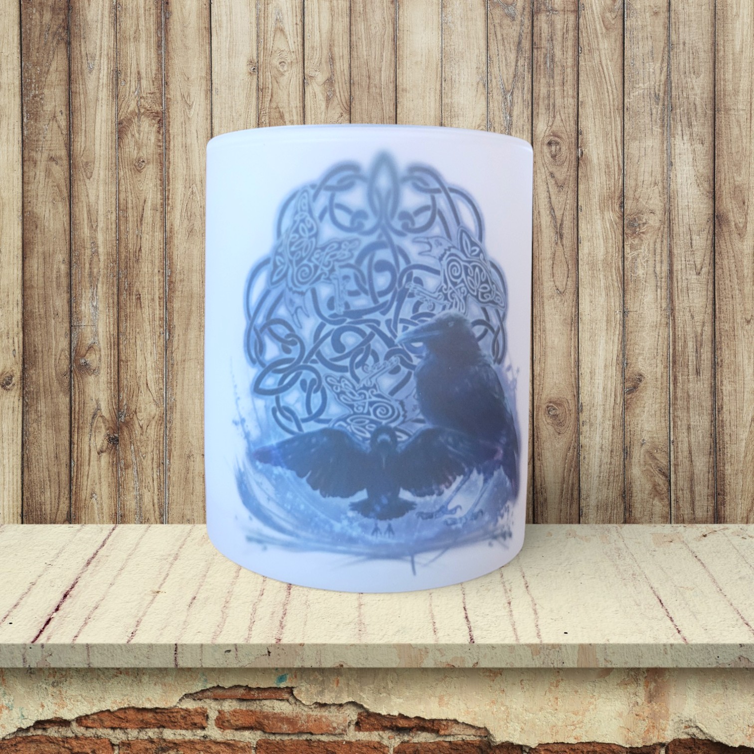 Celtic Raven - Candle Light Holder