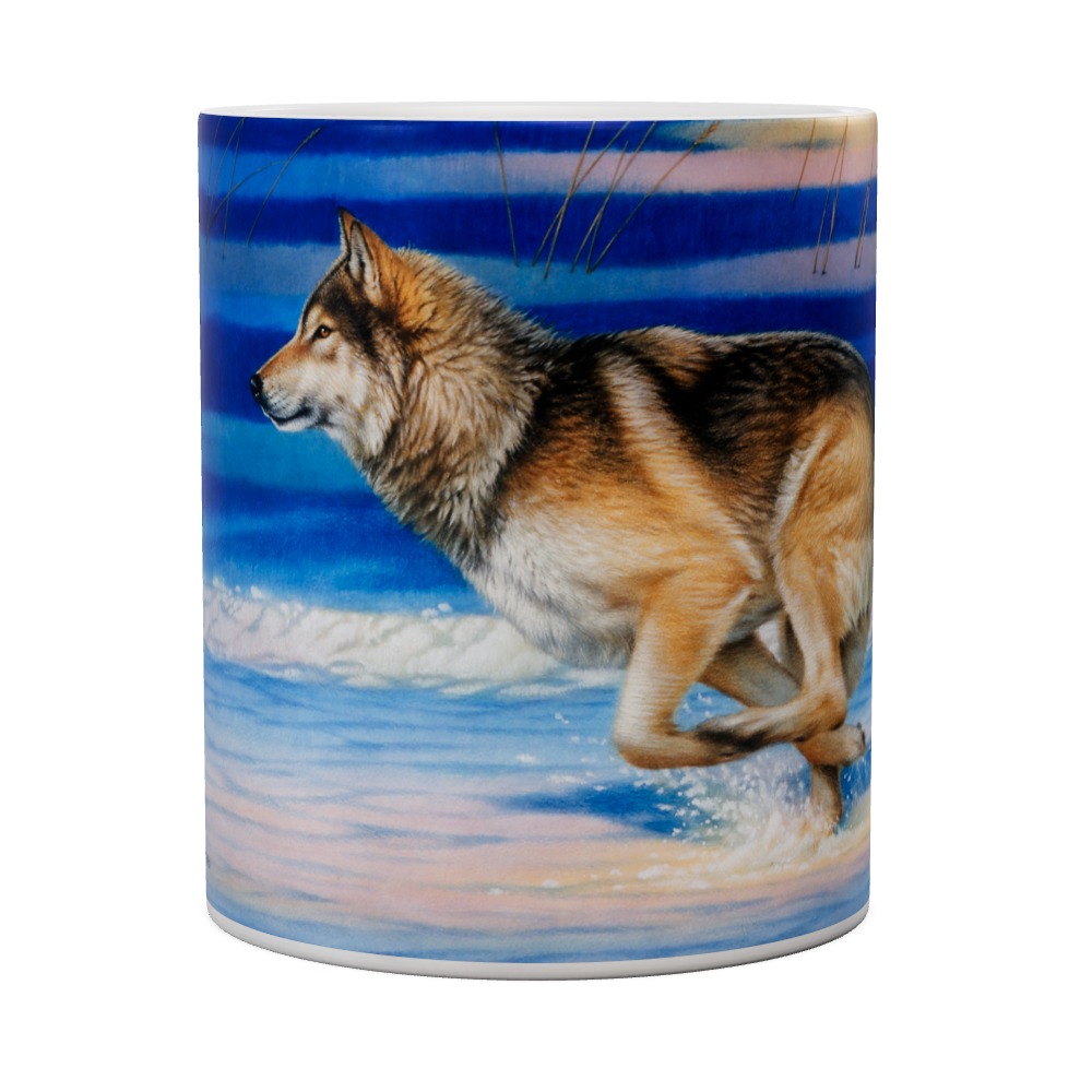 57JN57888-2 Wolf Snow Beat Mug