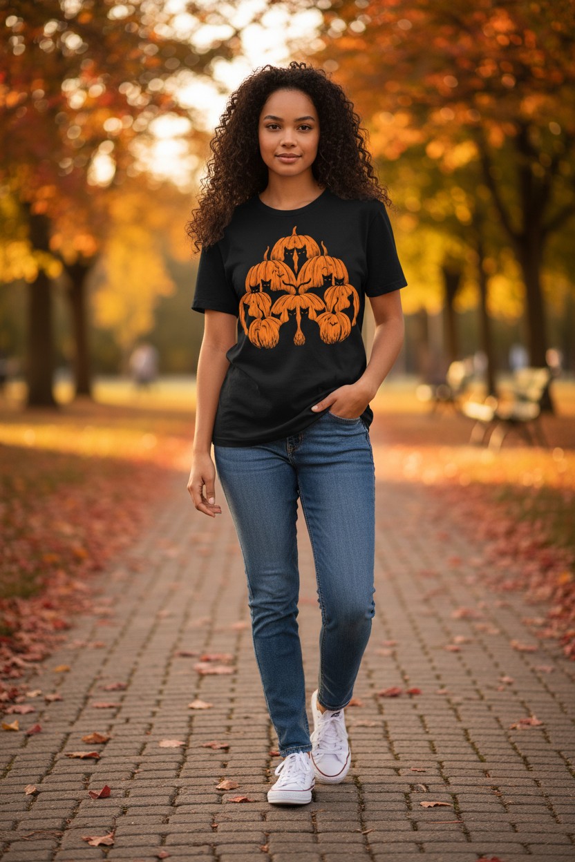 Pumpkin Cat Ladies T-shirt