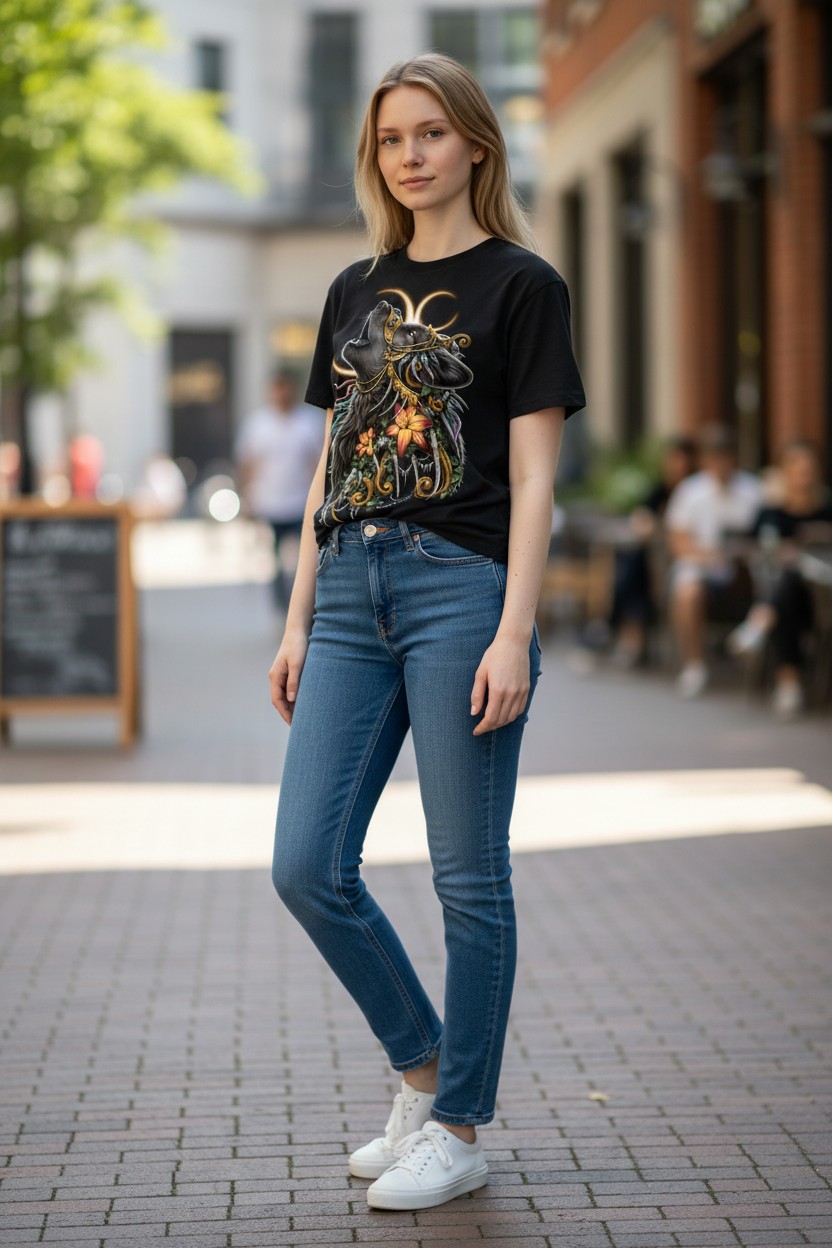 Howling Wolf Ladies T-shirt