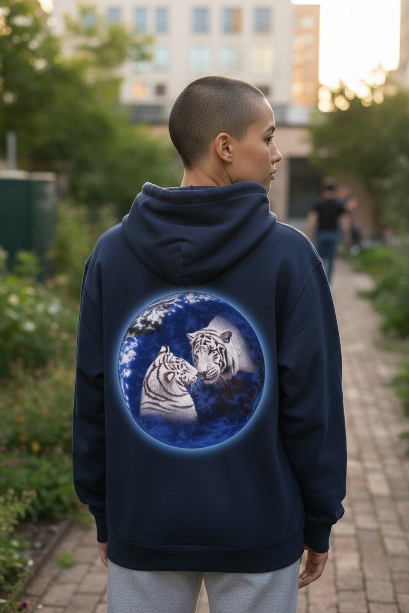 A Kiss For Mother - White Tigers Hoodie
