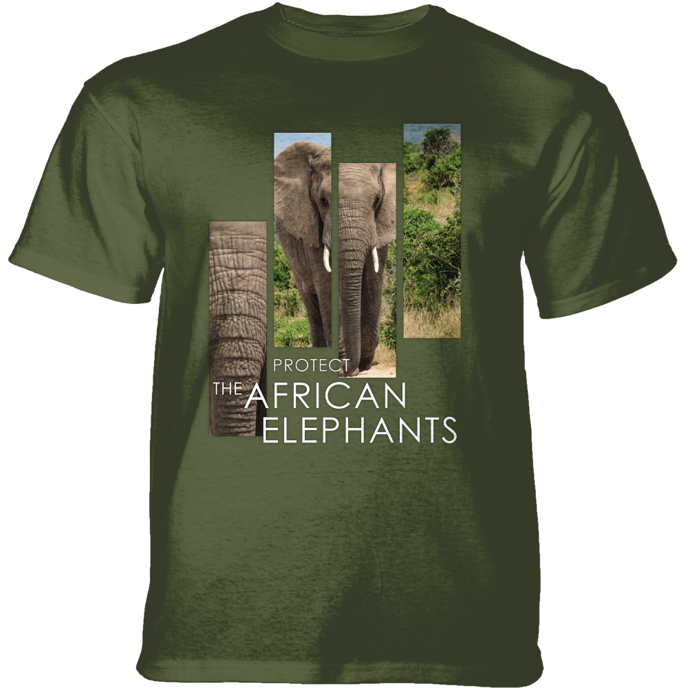 Protect African Elephant Split Portrait Green