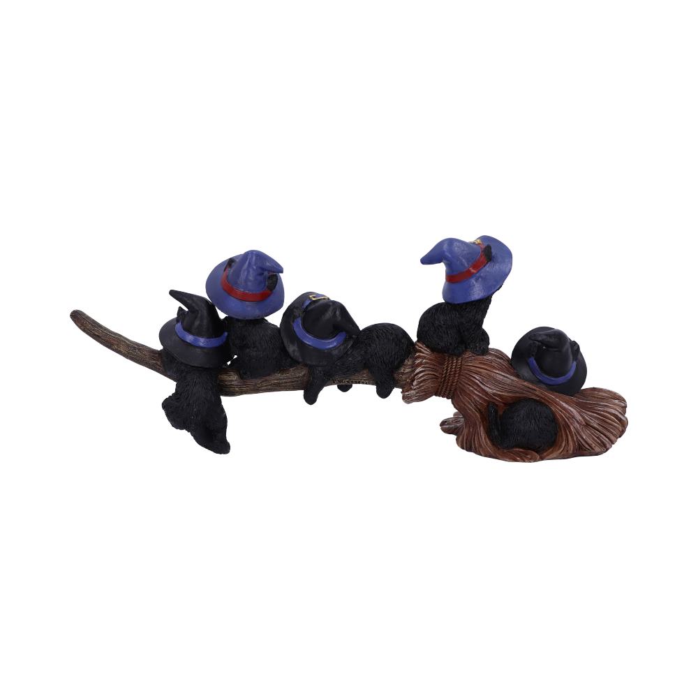 Black Cats playing on broomstick - 28cm Black Cats playing on broomstick - 28cm