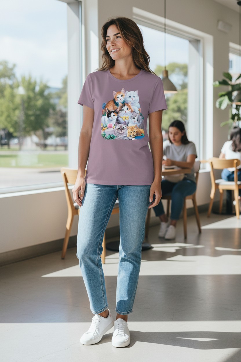 Kitten Collage Ladies T-shirt