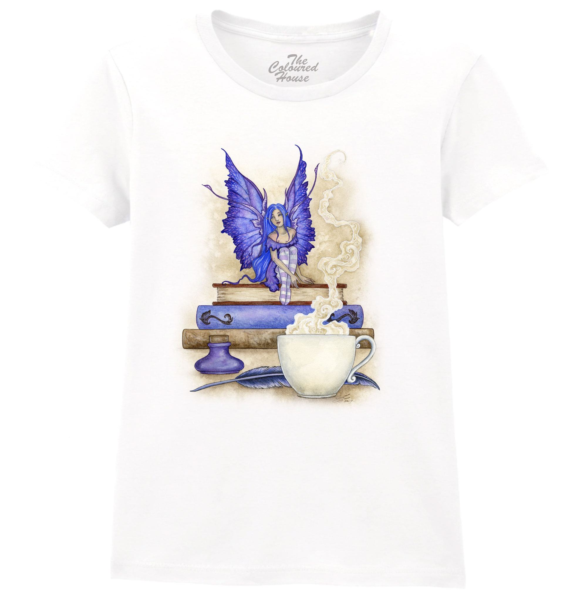 Blue Bookworm Ladies T-shirt