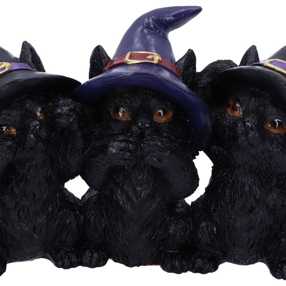 Three Wise Black Cat 11.5cm