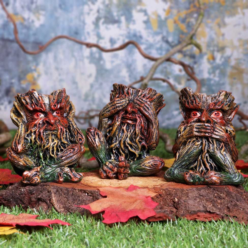 Three Wise Tree Spirits set of 3 - 9.2cm