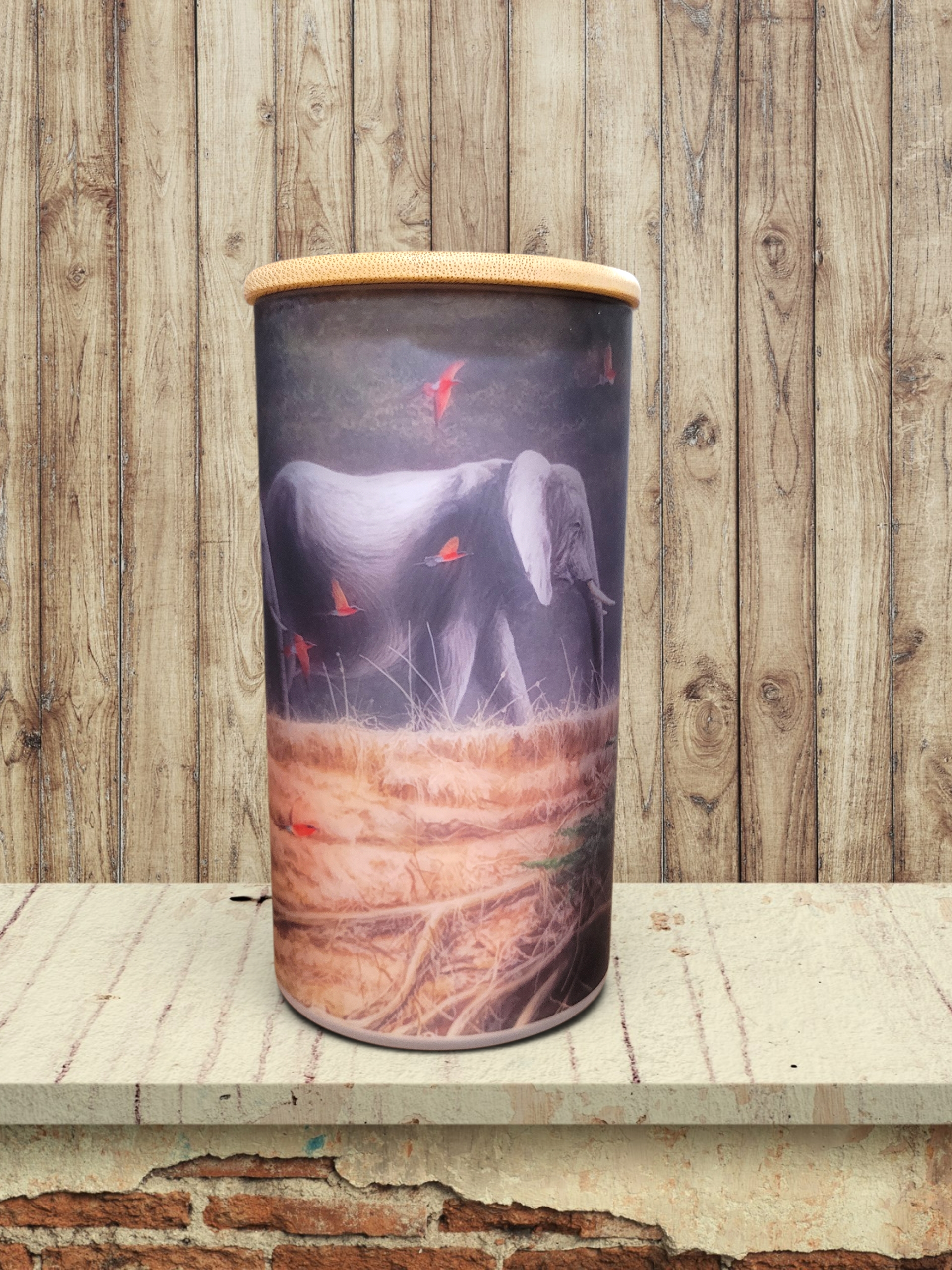 Crossing Elephants - Storage Jar 25Oz
