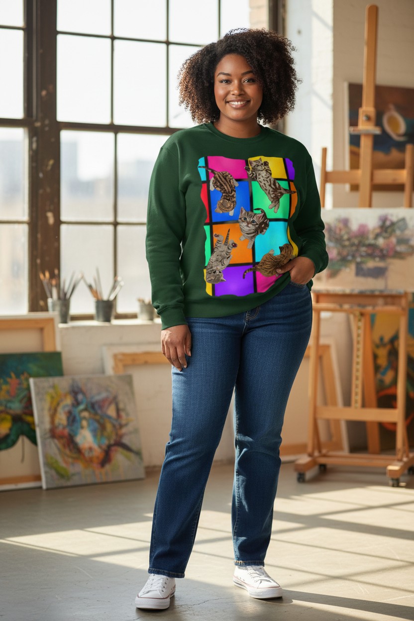Disco Kittens Sweater