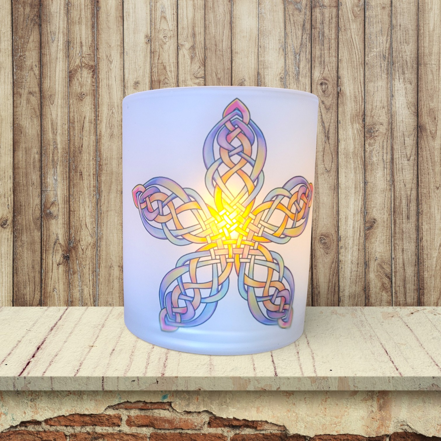 Celtic Knot Five Star Flower - Candle Light Holder