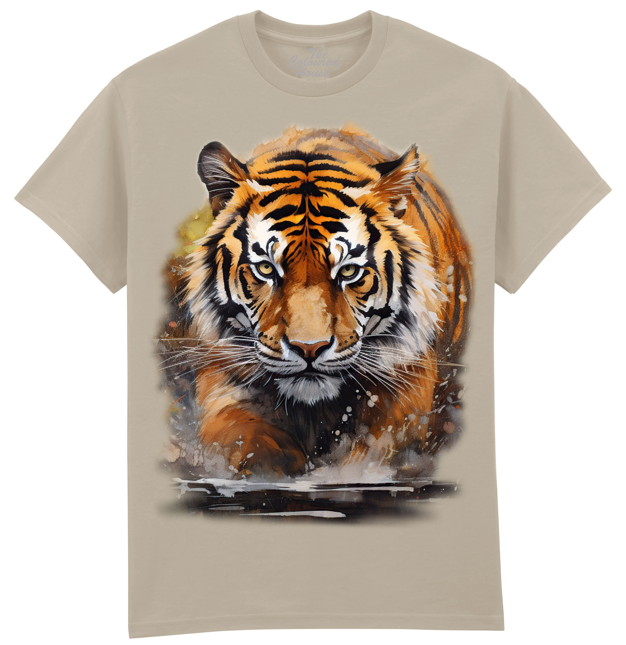 Watercolor Running Tiger