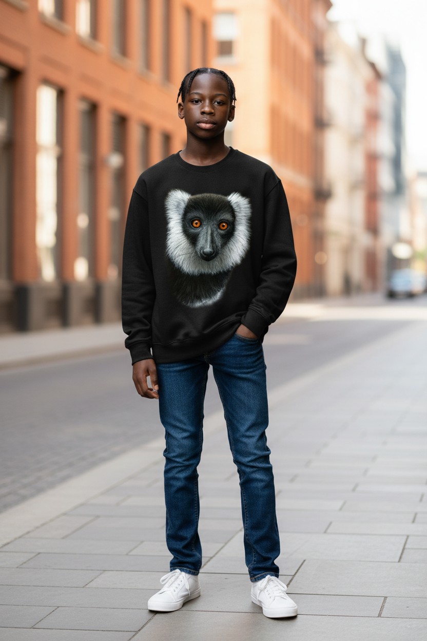 Black And White Ruffed Lemur Sweater