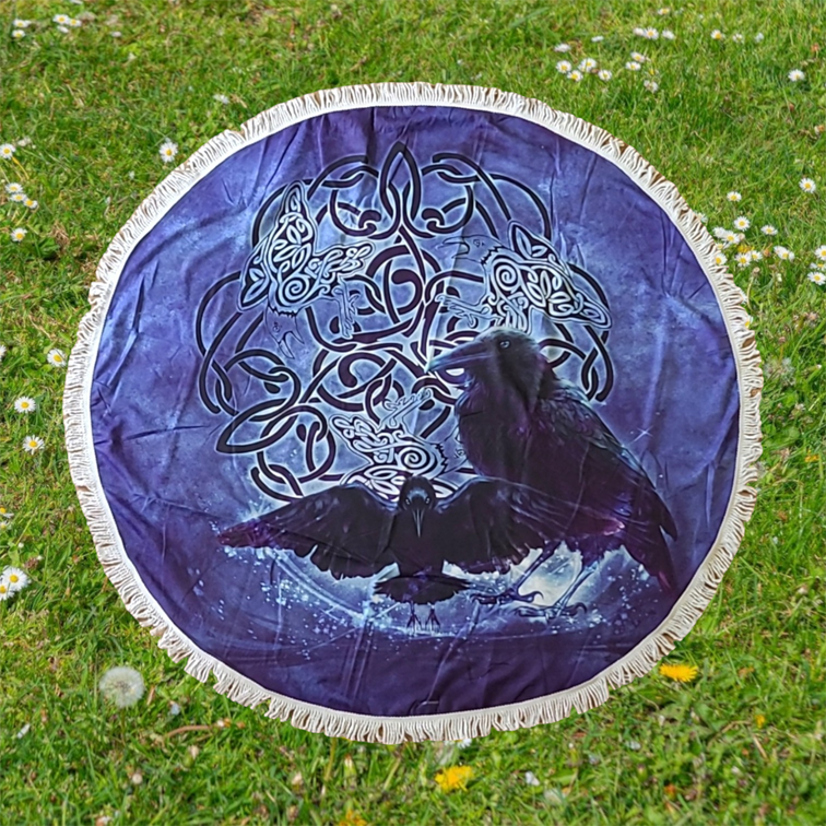 Celtic Raven Strandlaken Rond 150cm 