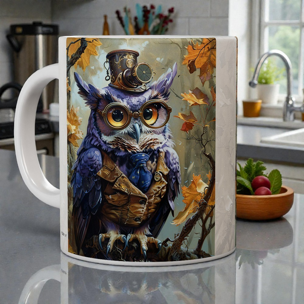 Wise Purple Owl Mug