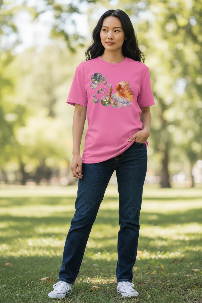 Bubble Flower Ladies T-shirt