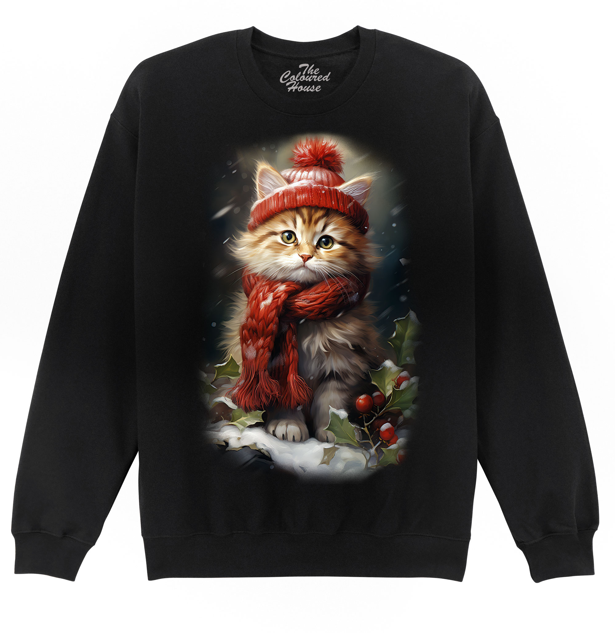 Red Cat In The Snow Sweater