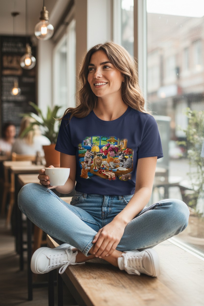 Kittens In The Kitchen Ladies T-shirt