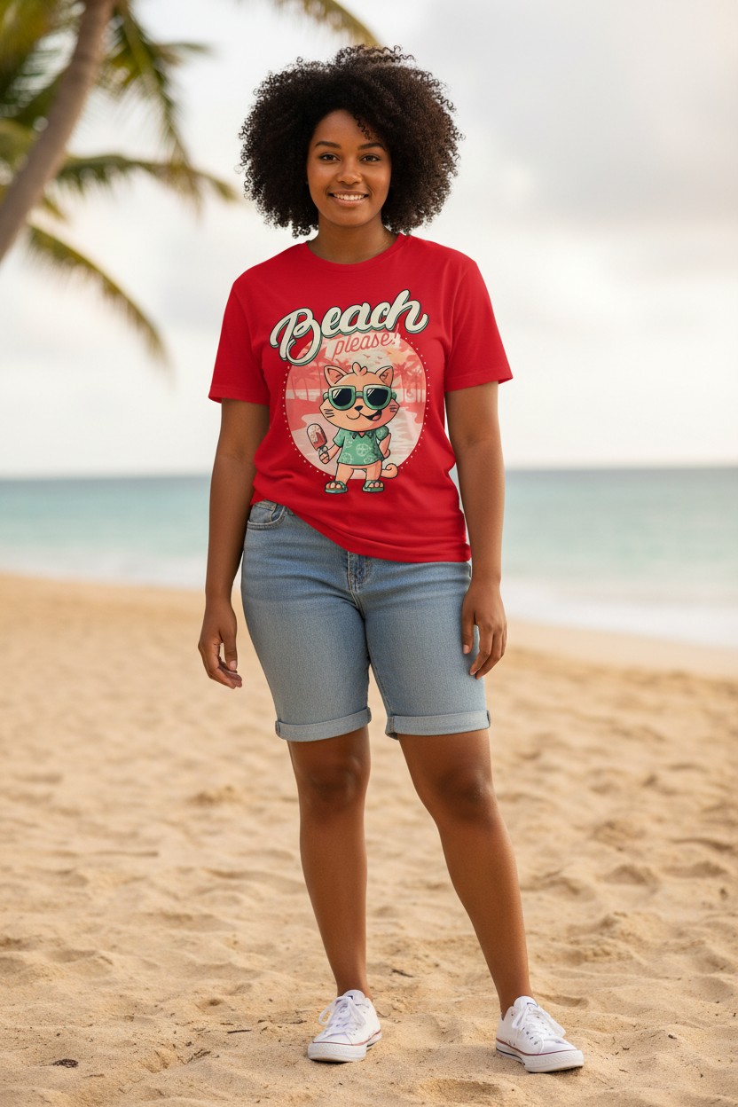 Beach Please - Cat Ladies T-shirt