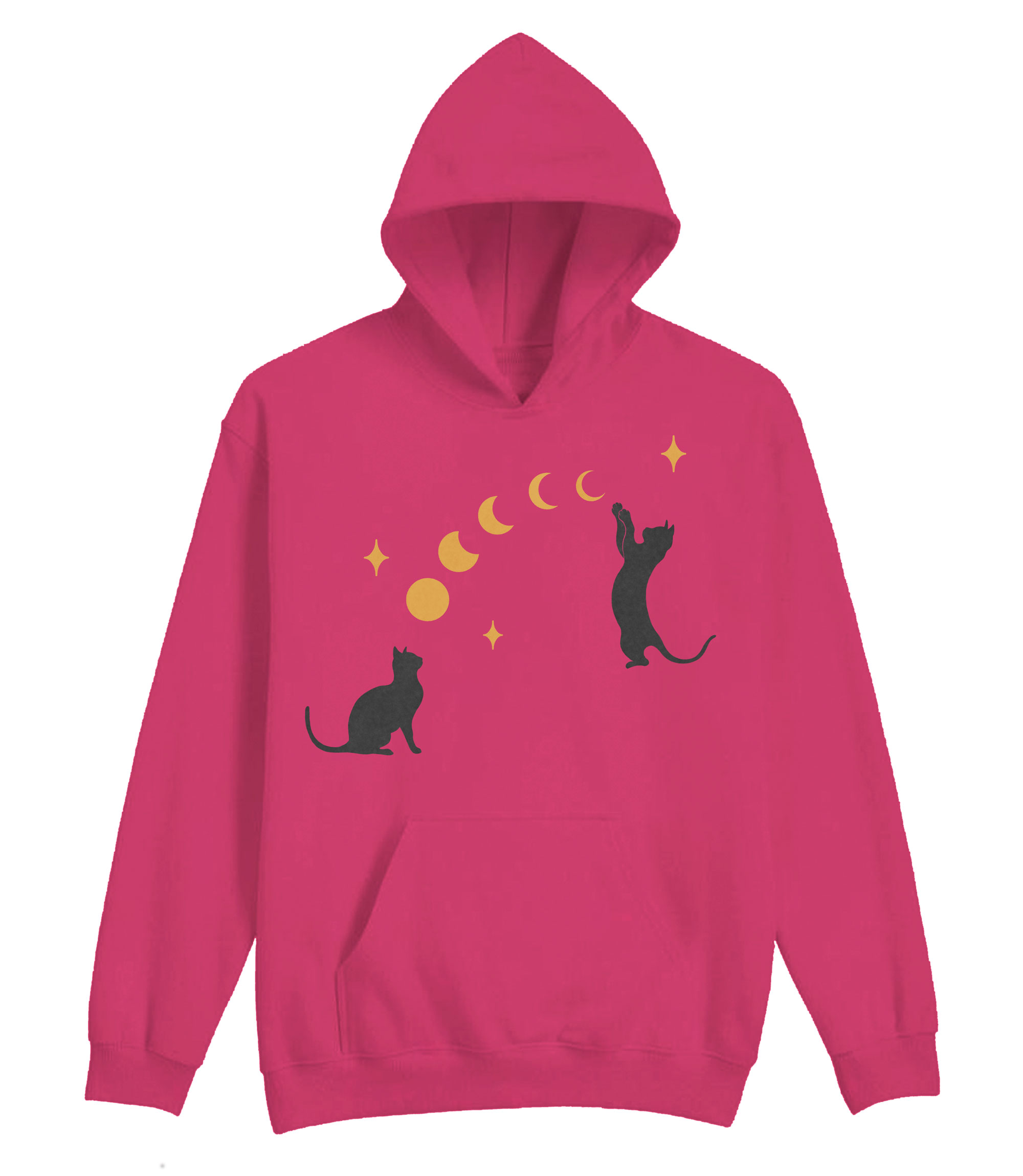 Cat And Moon Bow Hoodie