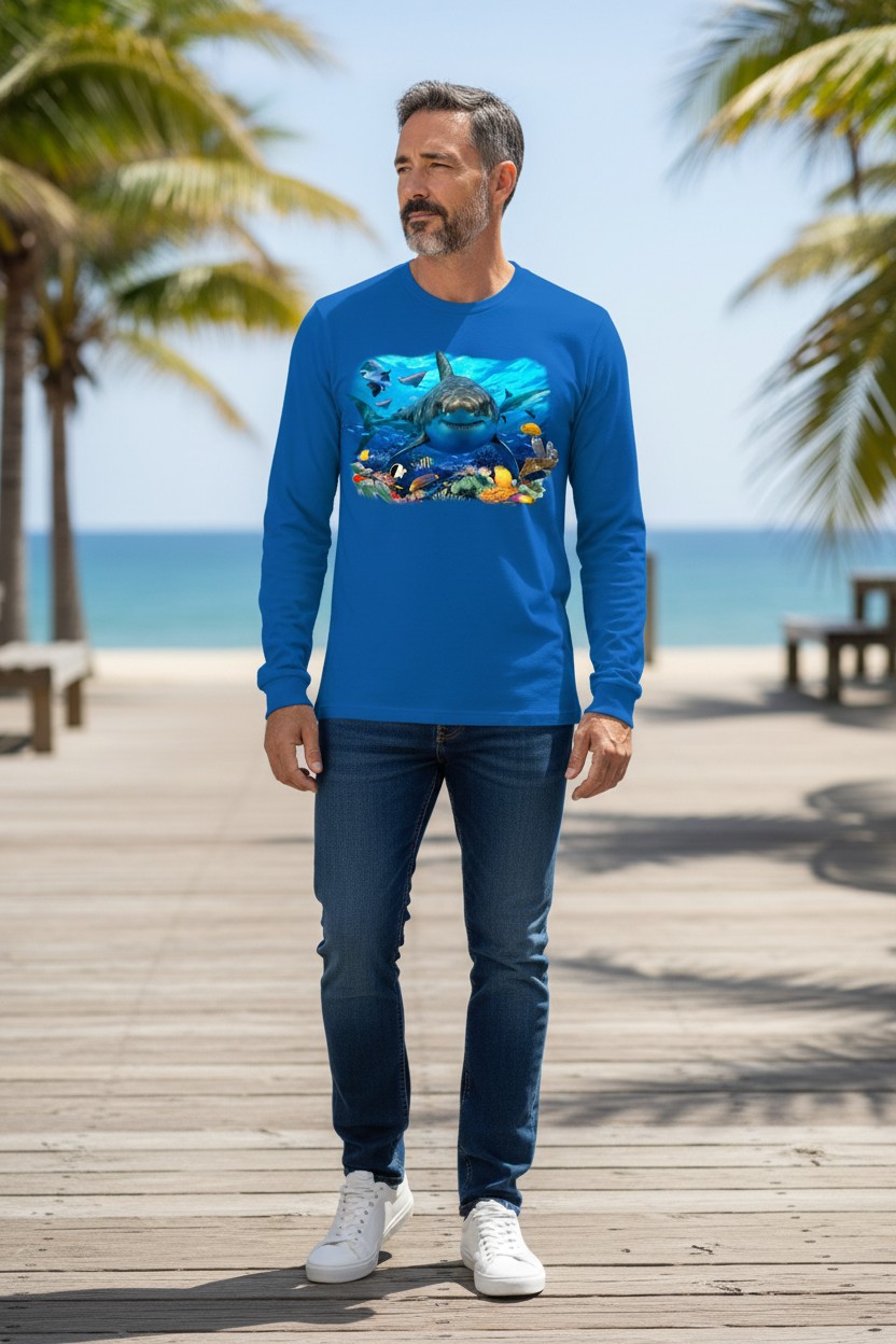 Great White Shark And Sealife Longsleeve