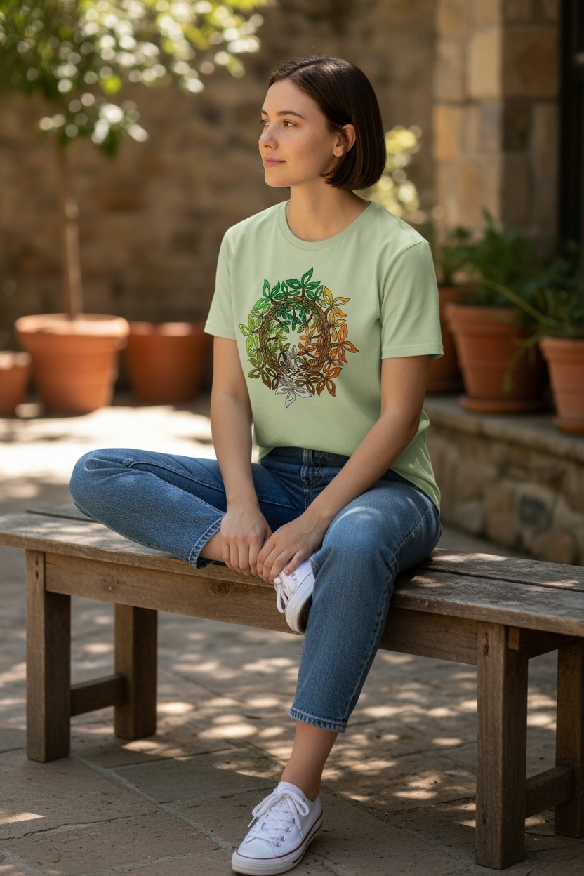 Seasonal Celtic Tree Knot Ladies T-shirt