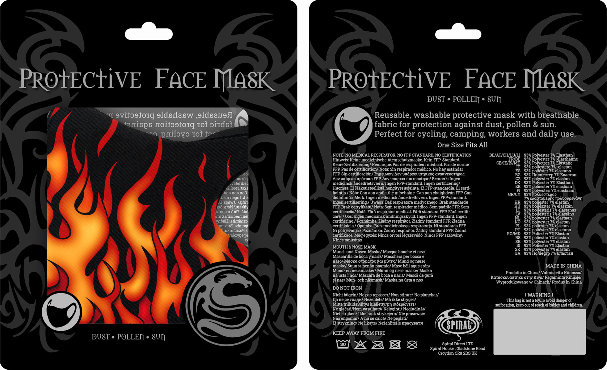 T192A811_2oGFFZcvdLhgEM Tribal Flames Face Mask