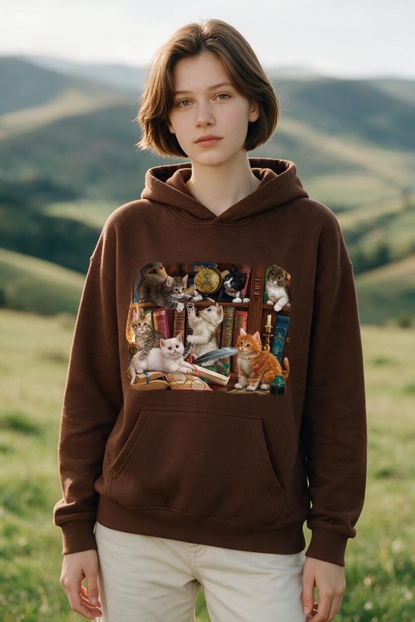 Kittens In The Library Hoodie