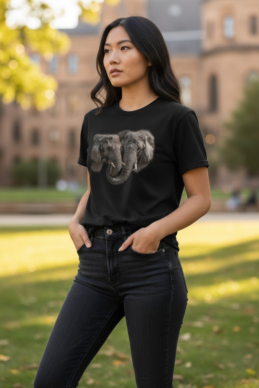 Big Hug - Elephants Ladies T-shirt