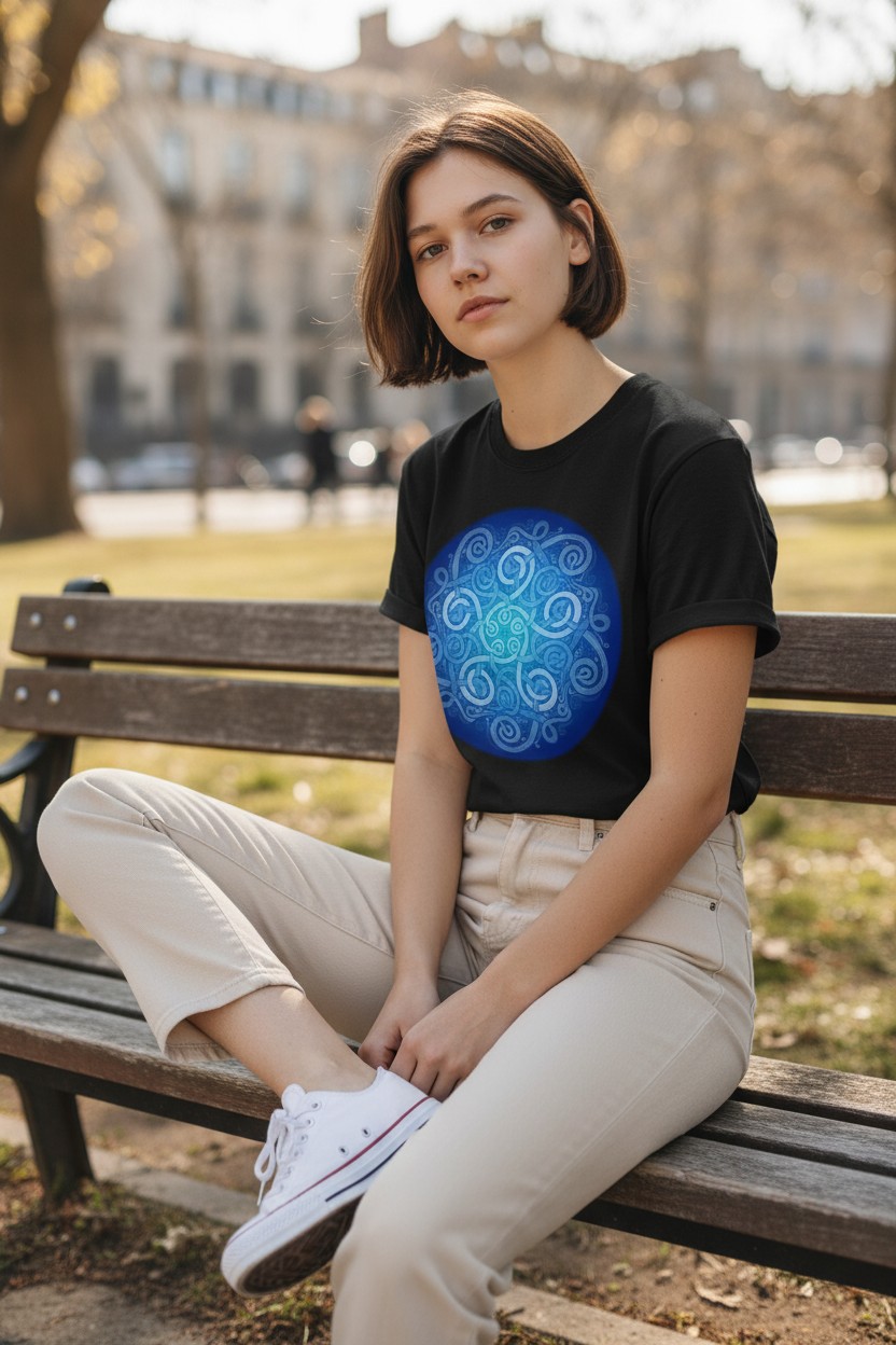 Celtic Knot Blue Ladies T-shirt