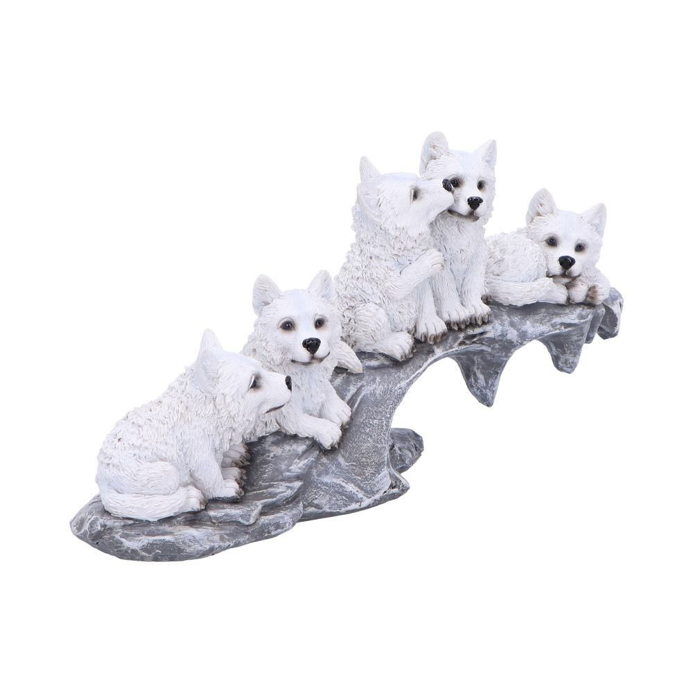 Winter Litter - 5 wolves on a rock 25cm