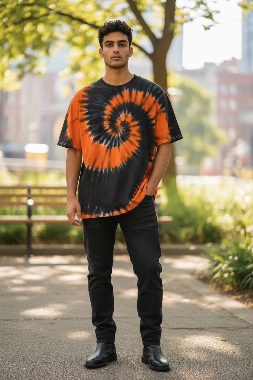 Swirl Orange Black
