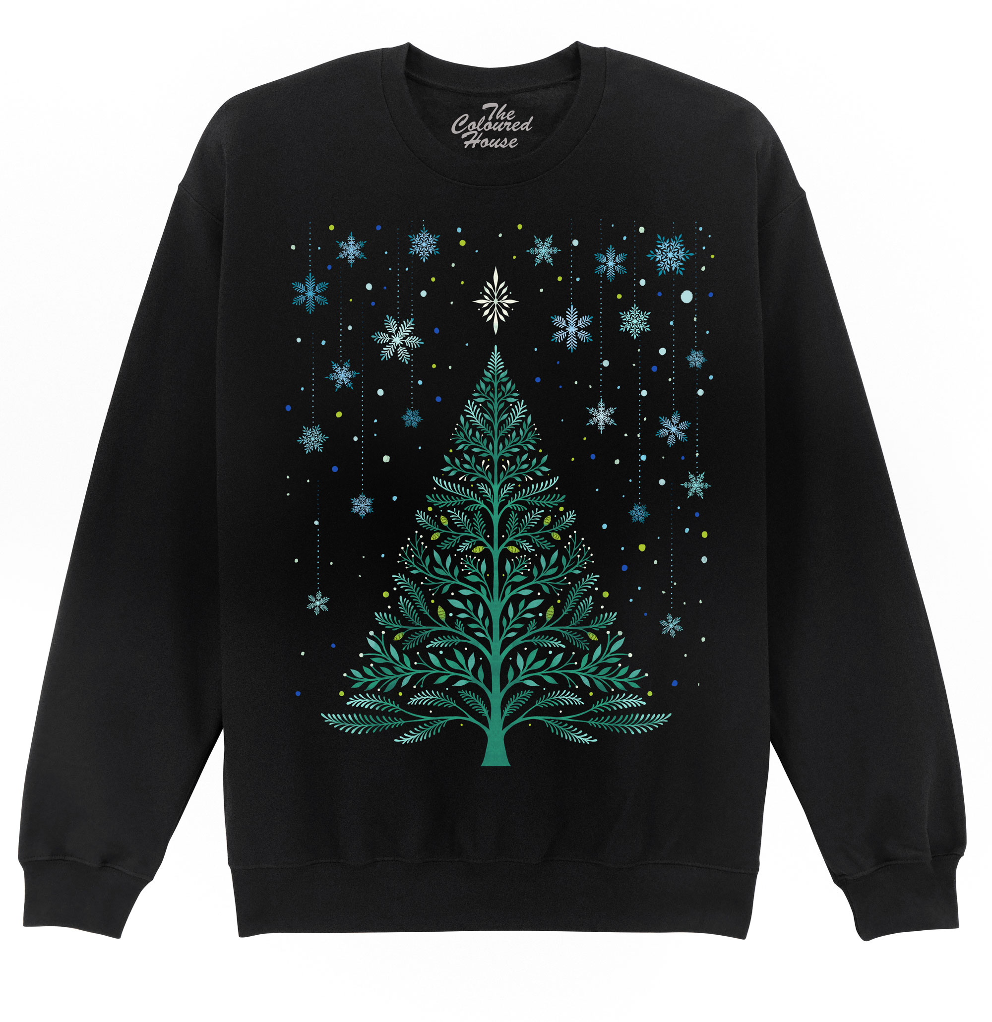 Christmas Night Snowy Tree Sweater