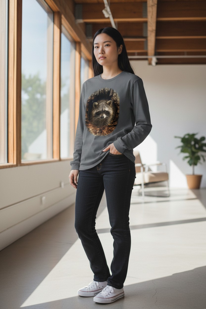 Through The Woodland Window - Racoon Longsleeve