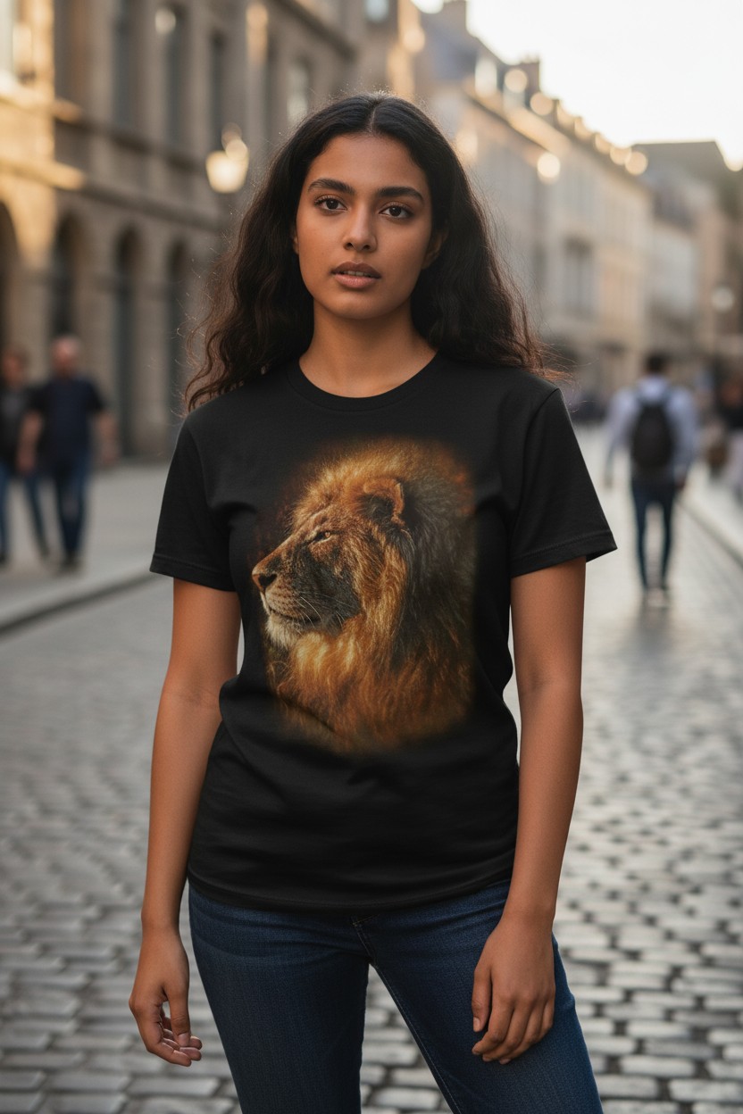 Sunbathing Lion Ladies T-shirt