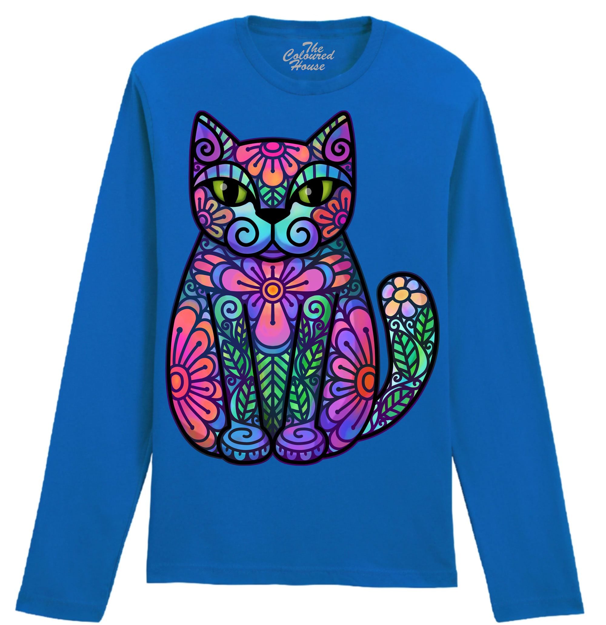 Flowers And Leaves Cat Longsleeve