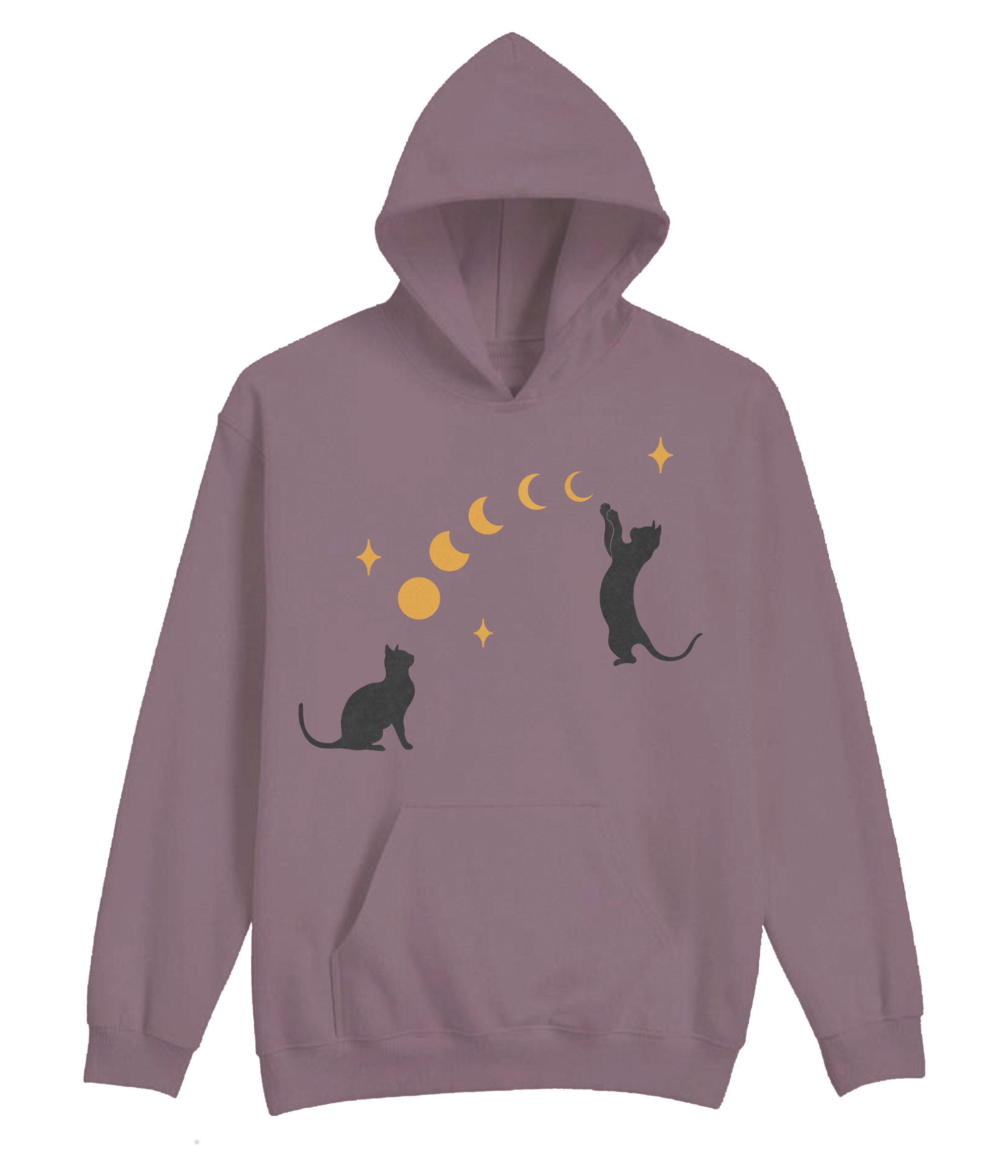 Cat And Moon Bow Hoodie