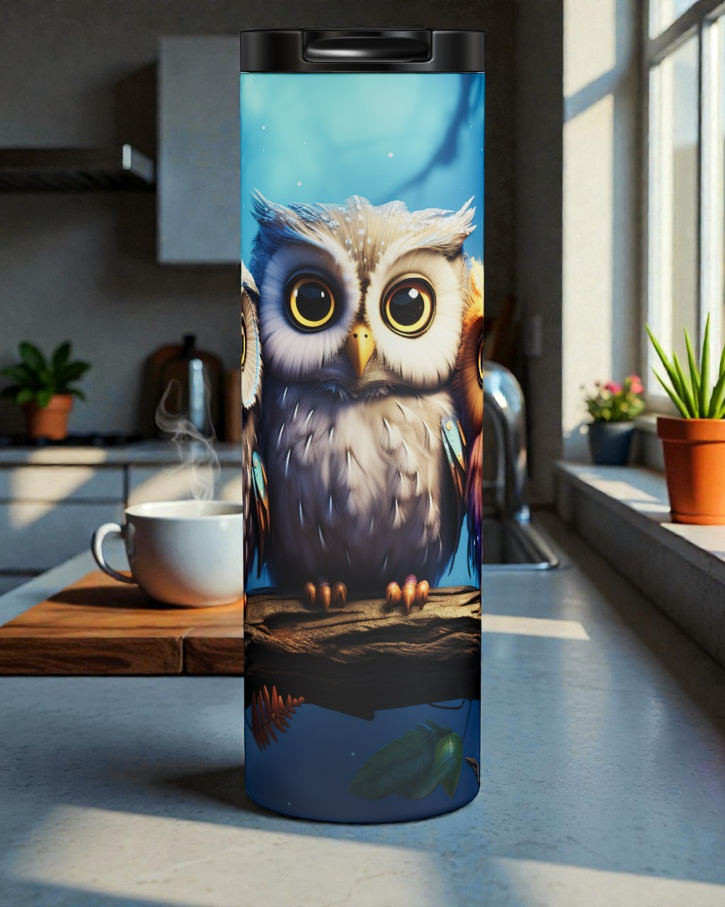 3 Owls On Branches Tumbler